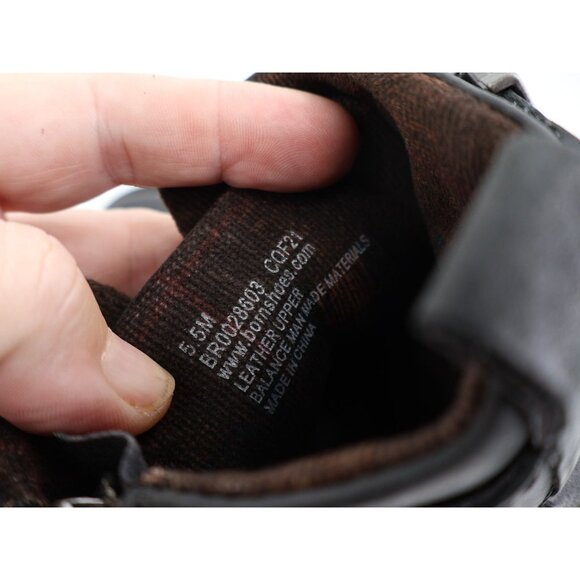 Born Camryn Black Leather Side Zip Lace Up Buckle Boot Women 5.5 Combat Bootie - Picture 9 of 10